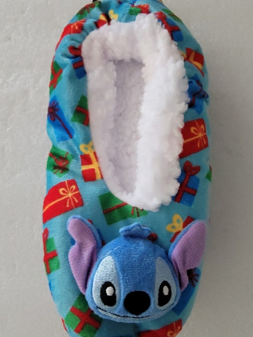 Disney Stitch Holiday Fuzzy Babba Slipper Socks